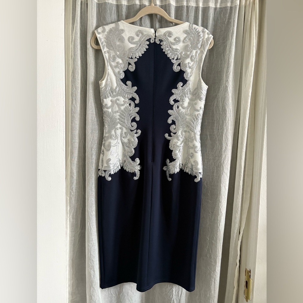 Tadashi Shoji Black Dress with Silver Accents - Picture 4 of 8